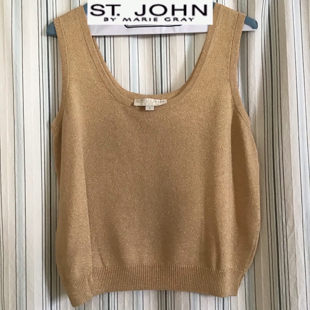 Sparkly gold knit St. John tank top